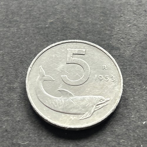 Moneta lire delfino 1953 - 5,