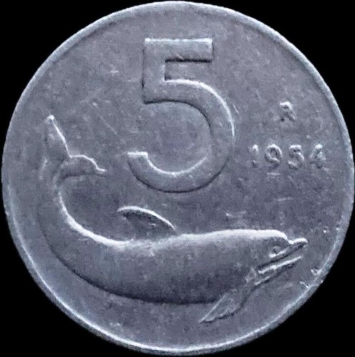 Moneta lire delfino - 5,