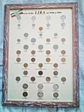 Quadro con serie  monete LIRA